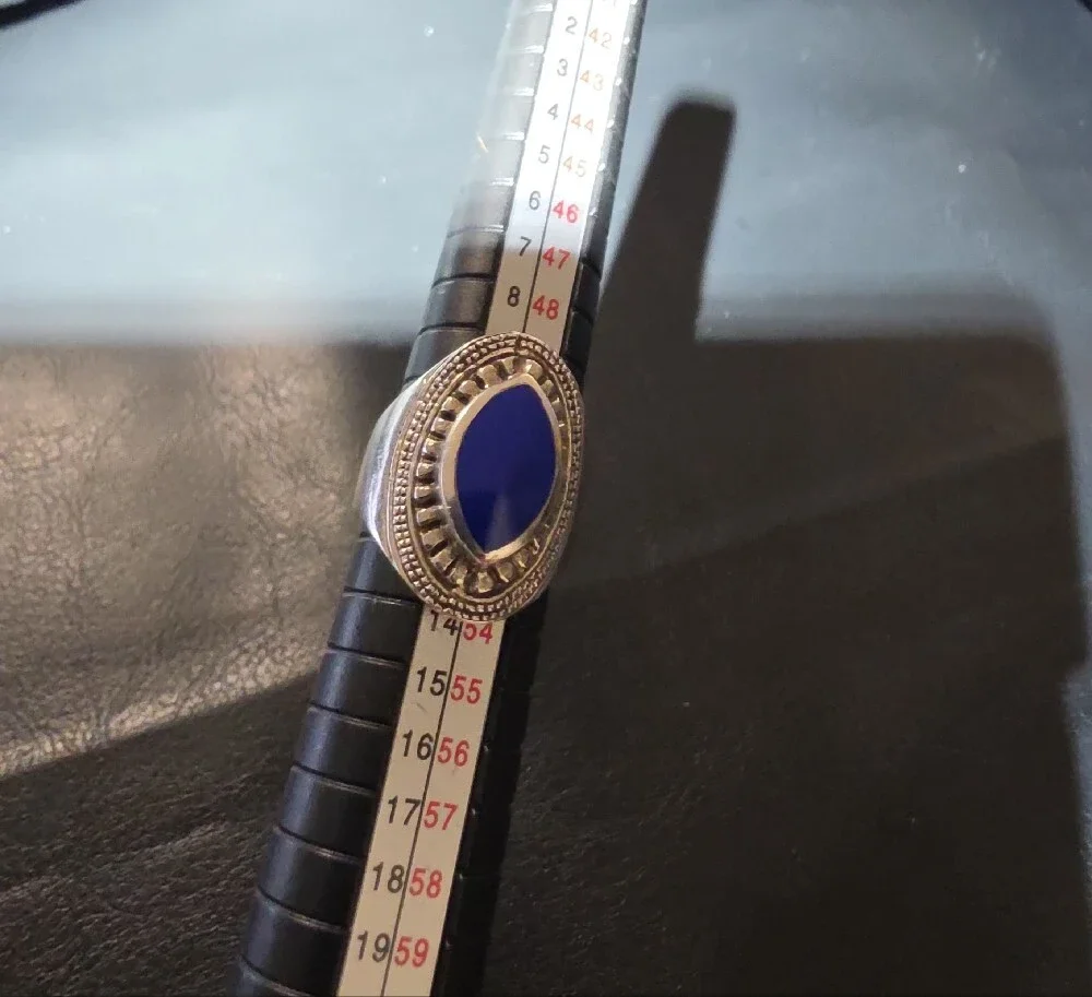 925 Blue Stone Signet Ring